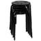 Flash Furniture Plastic Nesting Stack Stools, 17.5"Height, Black, PK5 LE-S1-BLACK-GG - alternate 9
